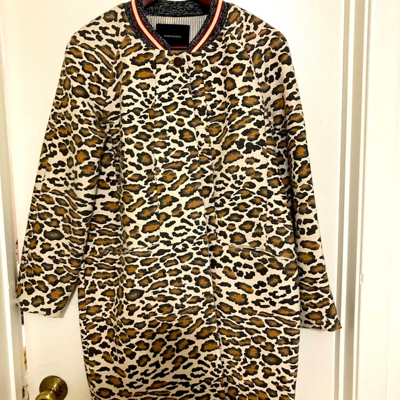 maison scotch leopard coat